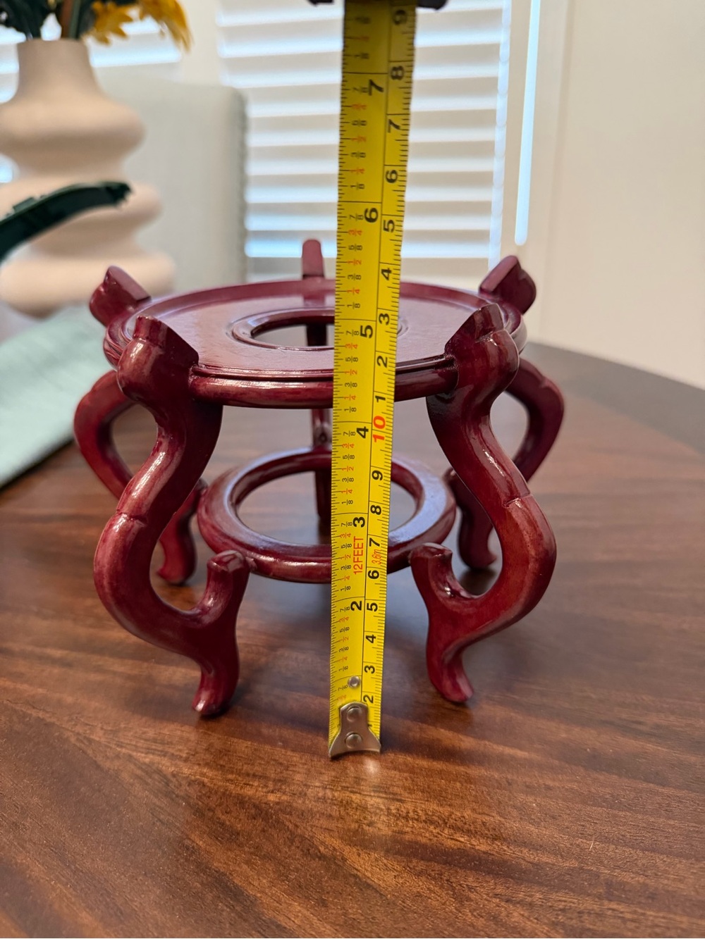 Red Decorative Wood Display Stand - Home Accents